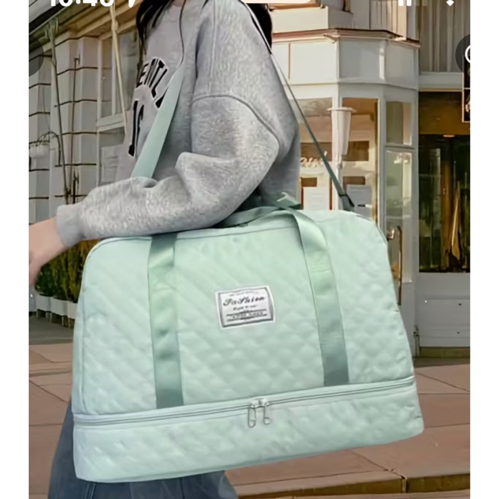 Women's Unbranded Duffle Bag Medium Green Travel - Picture 3 of 6